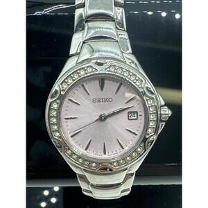 SEIKO Women's Watch Stainless Steel 7N82-0GG0 Calendar Quartz 26mm Pink Dial